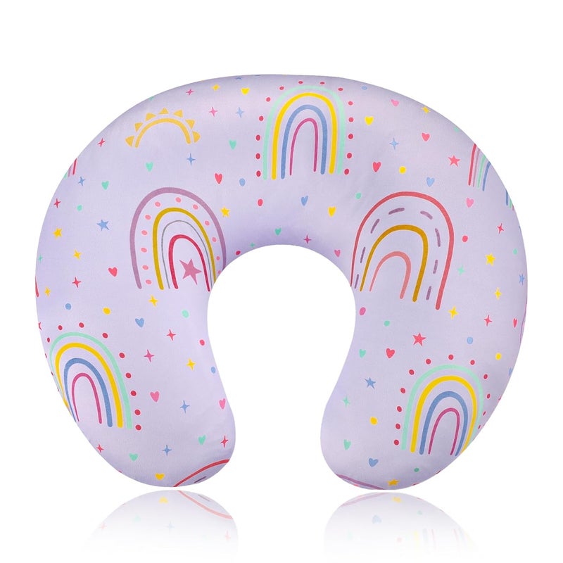 DAYEEBALL Nursing Pillow Cover, Removable Nursing Covers for Breastfeeding Pillows, Stretchy and Soft Fit for Baby Girls Boys Newborn, Purple Rainbow (Only Cover) - Image 1